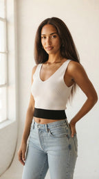 Bordure Contrast Hem Tank