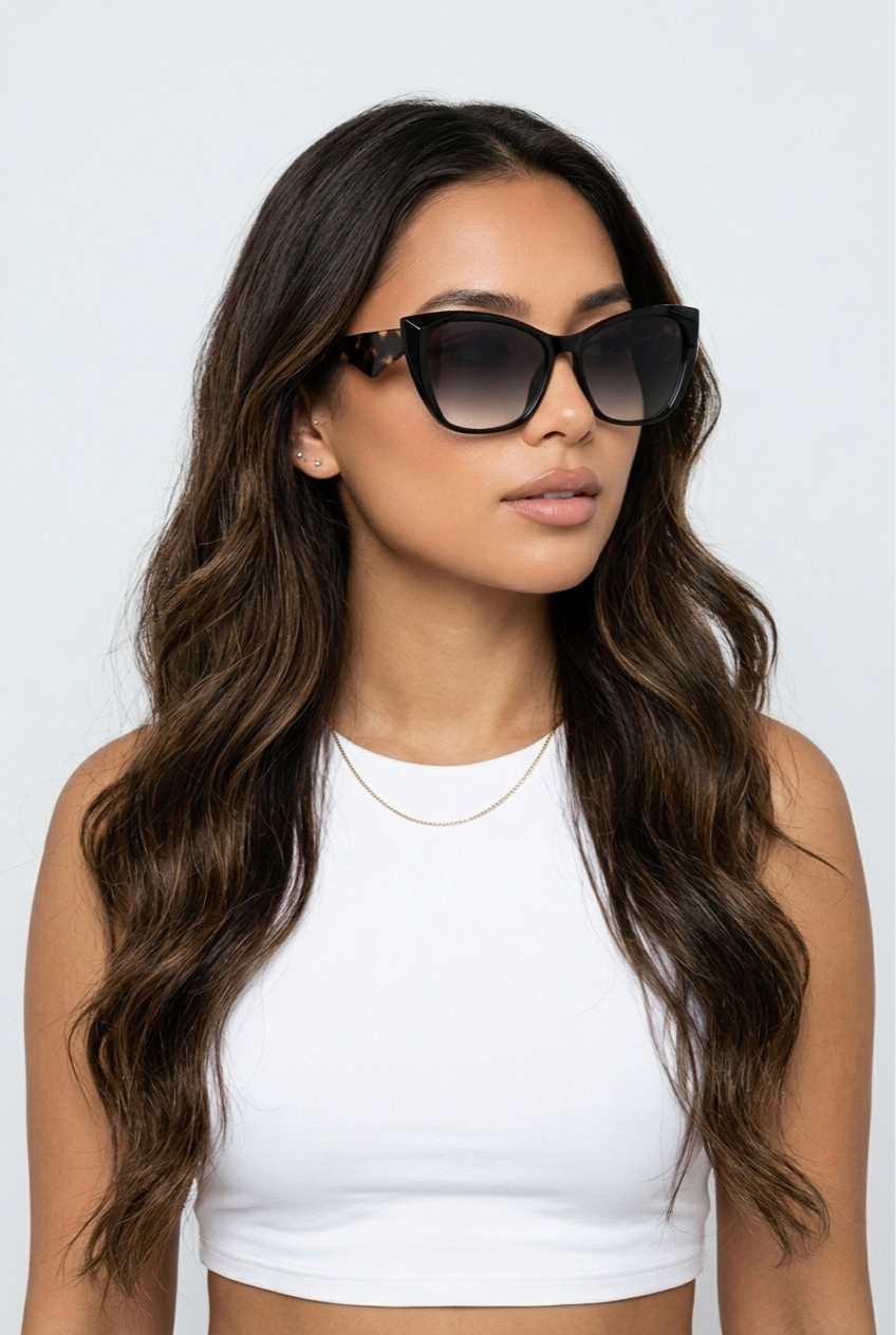 Minuit Black Cat Eye Gradient Sunglasses
