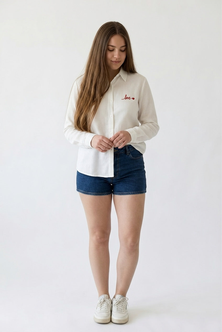 Tendresse Love Embroidered Shirt