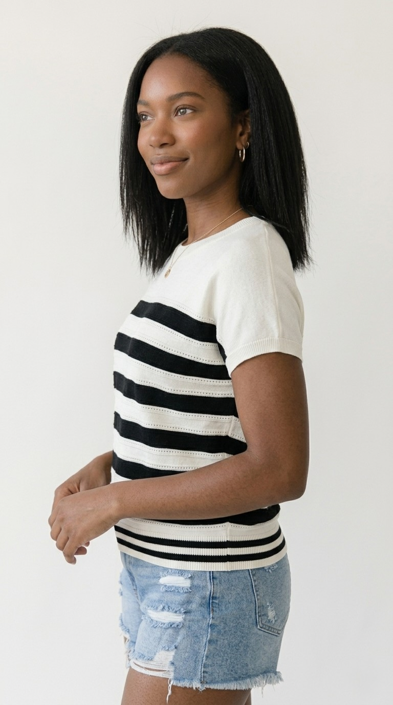 Marinière Stripe Knit Sweater Top