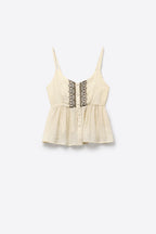 Cannelle Peplum Embroidered Top