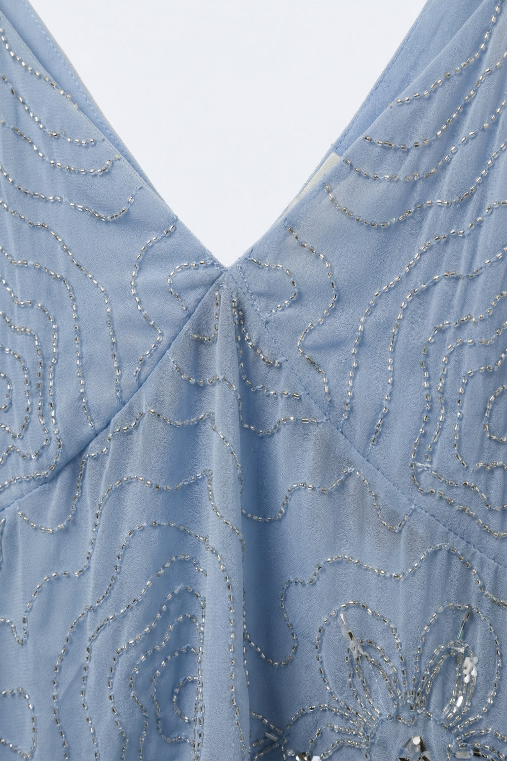 Nacre Beaded Chiffon Top