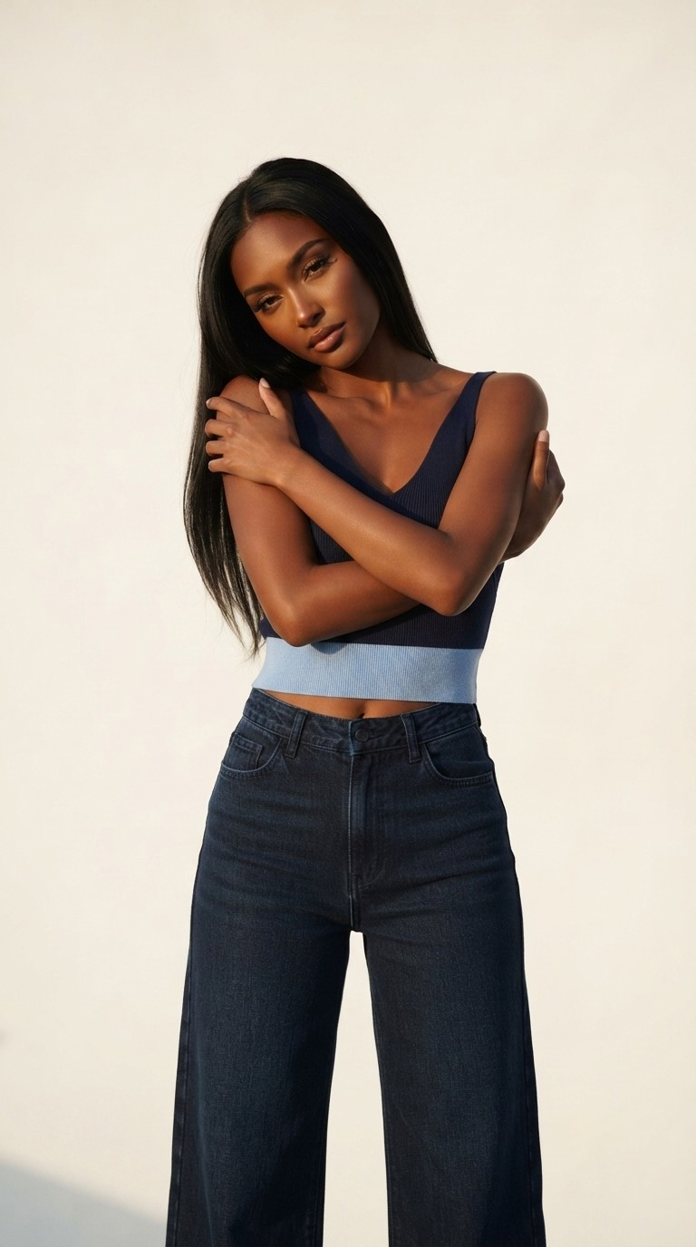 Bordure Contrast Hem Tank