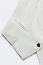 Blanc Textured Button Vest