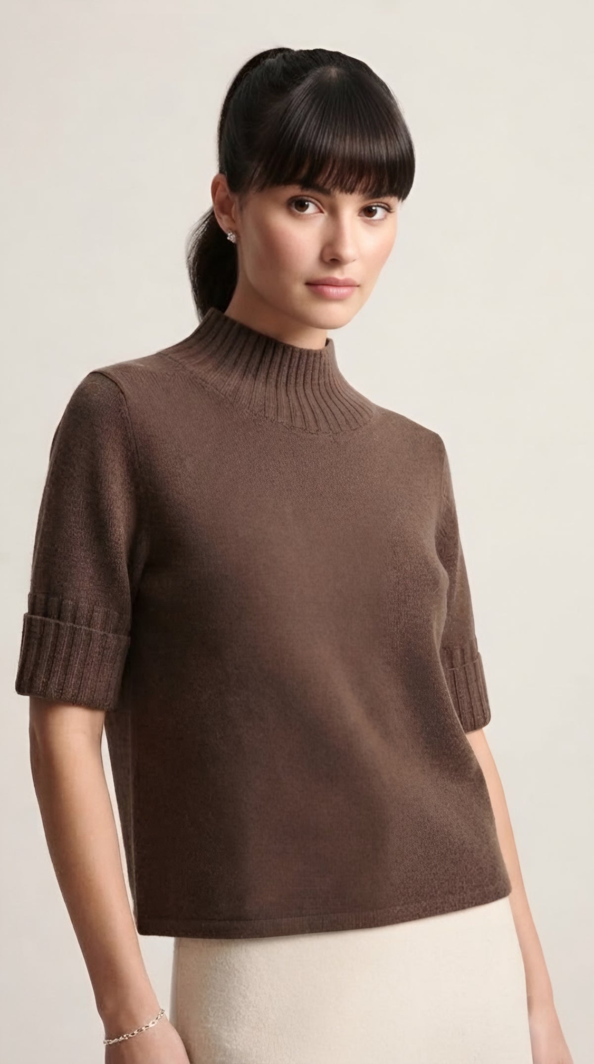Hausse Chunky Ribbed High Collar Sweater