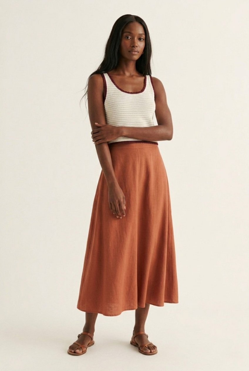 Grenat Crochet Trim Tank