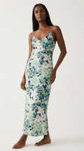 Feuillage Floral Open Back Maxi Dress