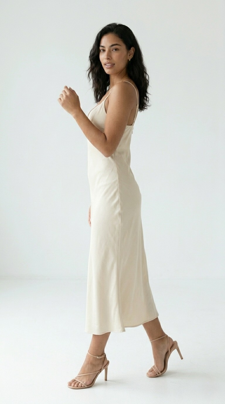 Ivoire Satin Slip Dress