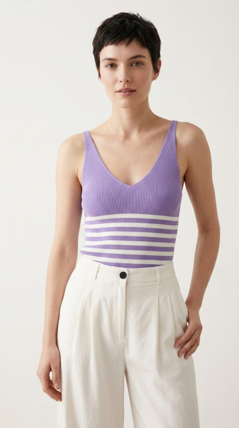 Cascade Stripe Ribbed Tank