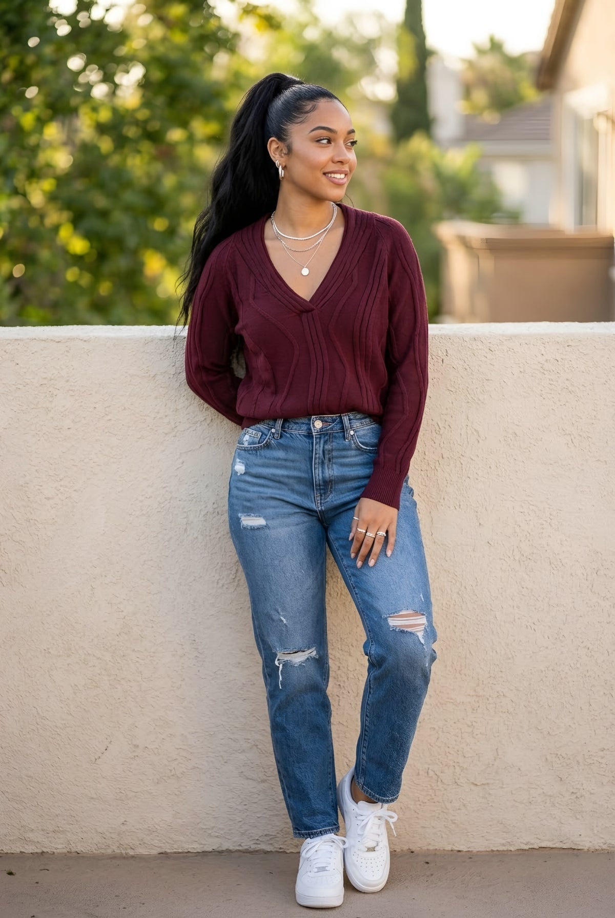 Vague Wave Knit Sweater
