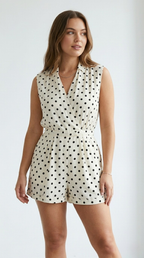 Pois Wrap Polka Dot Playsuit