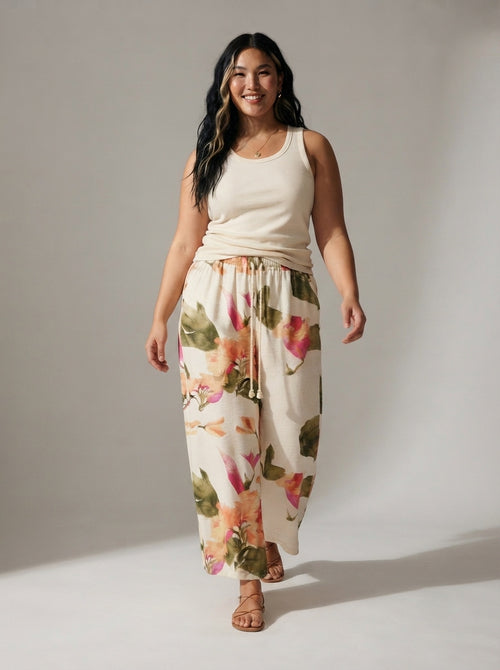 Aquarelle Floral Wide Leg Pants