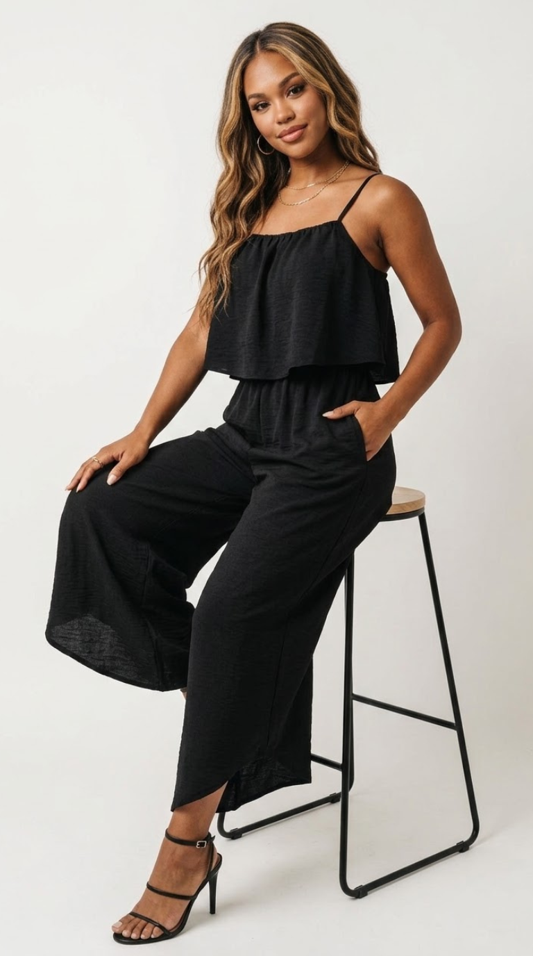 Crêpe Wide Leg Jumpsuit