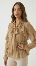 Volant Ruffled Chiffon Blouse