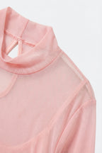 Résille Mesh Mock Neck Bodysuit