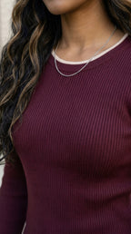Galon Ribbed Contrast Sweater