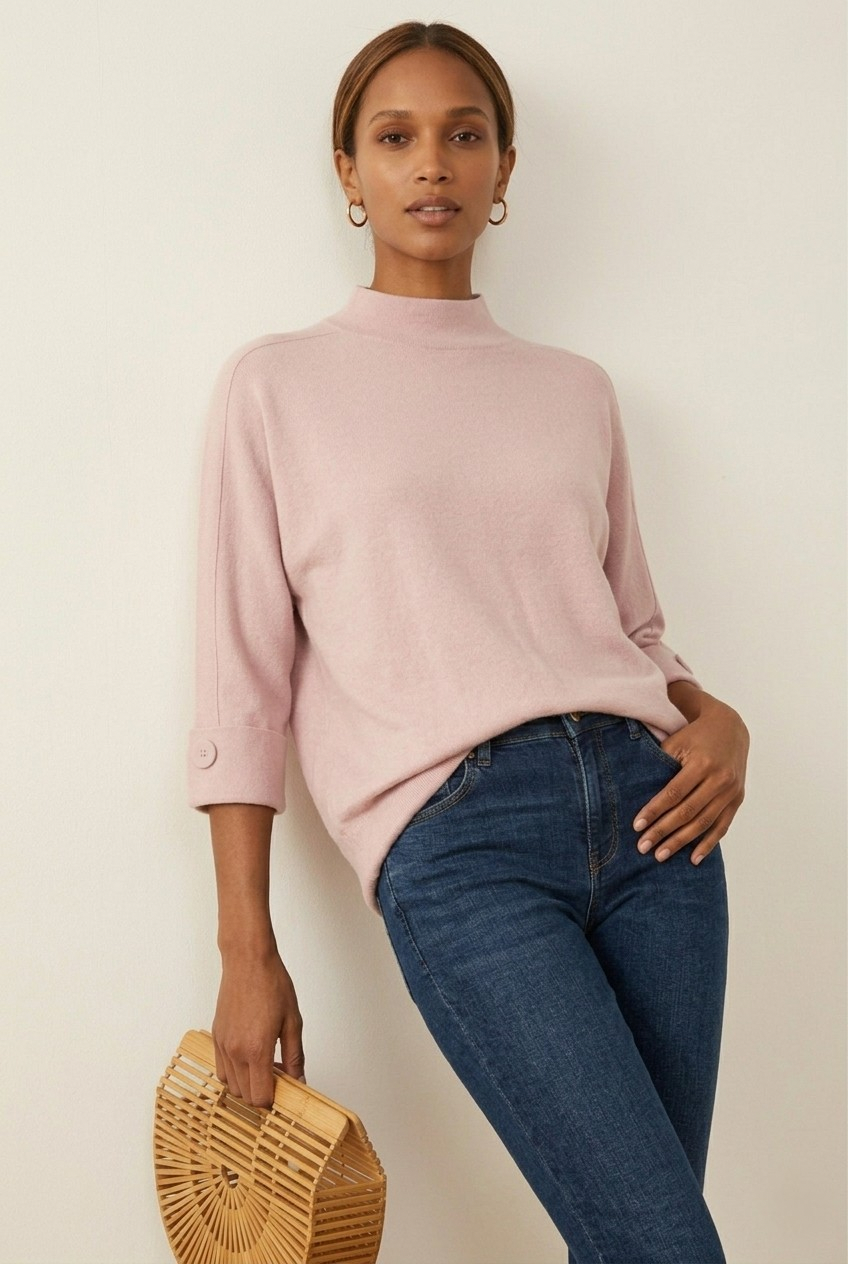 Nacelle Button Sleeve Knit Sweater