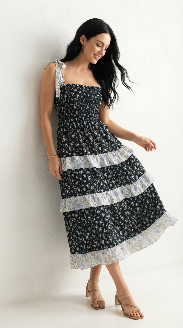 Marine Tiered Maxi Dress