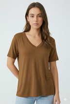 Velours V-Neck Viscose Tee