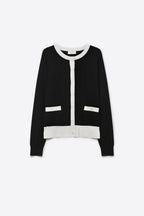 Galon Contrast Trim Cardigan