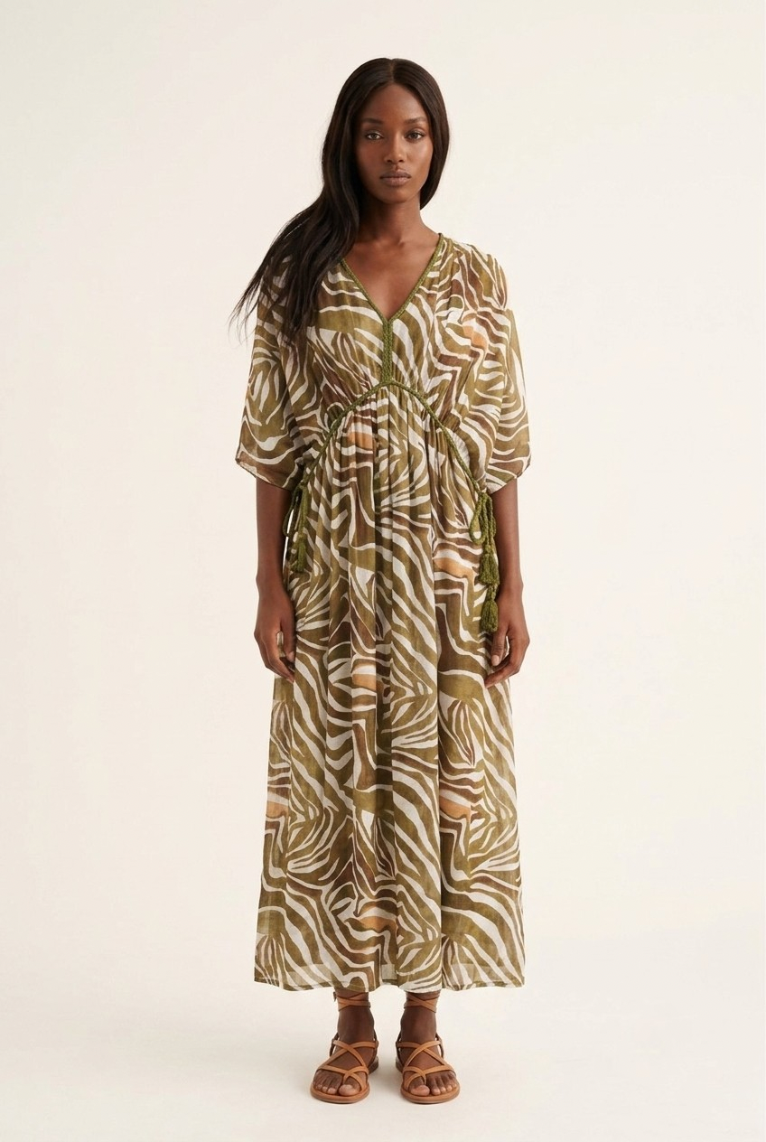 Zinga Zebra Chiffon Maxi Dress