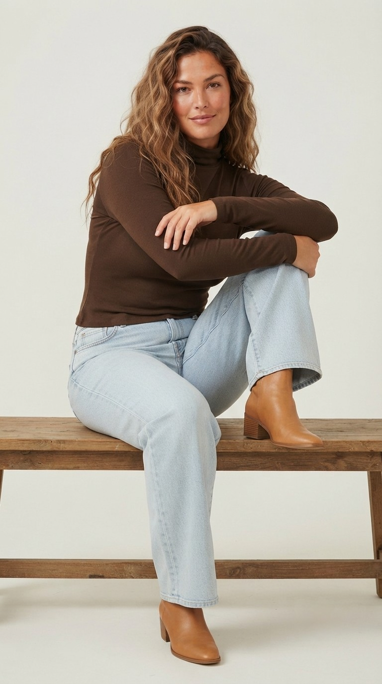 Châtaigne Turtleneck Knit Top