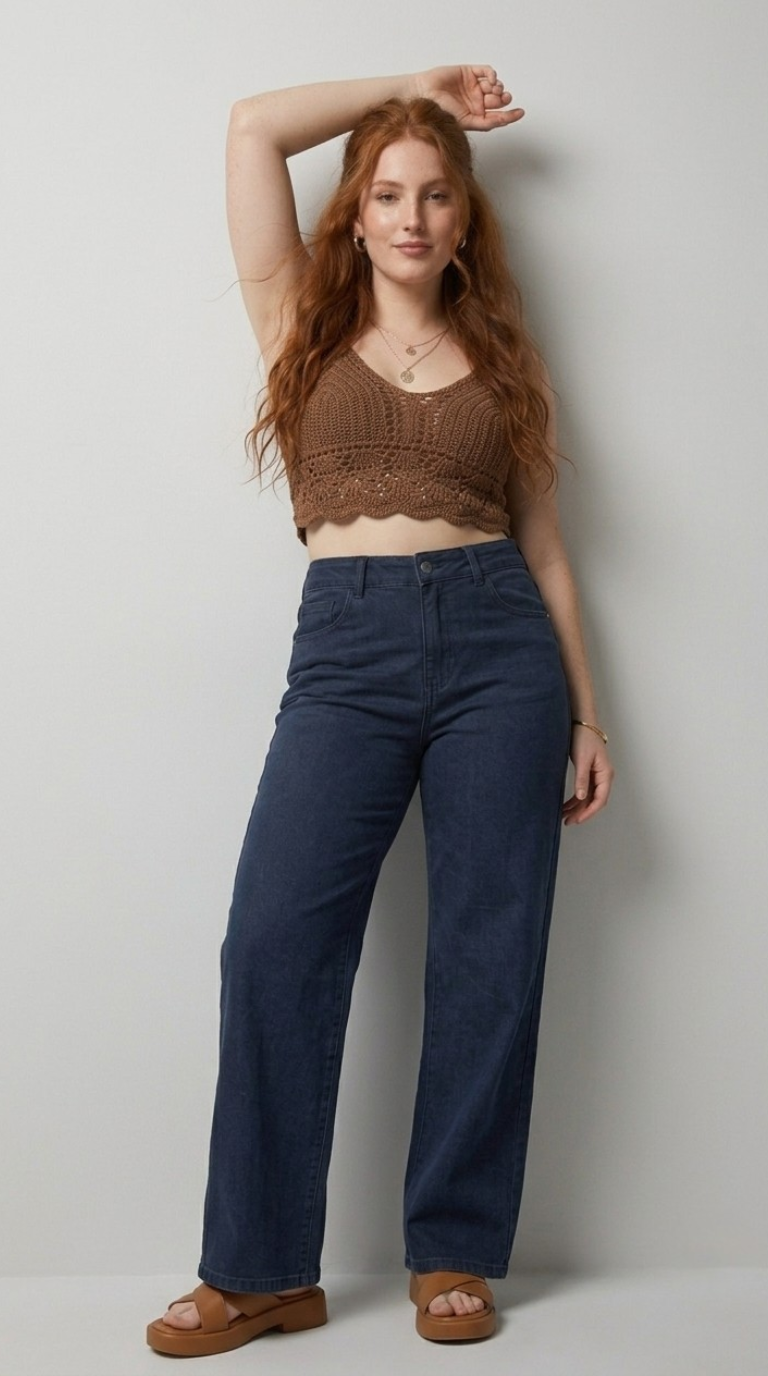 Genou Wide Leg Jeans