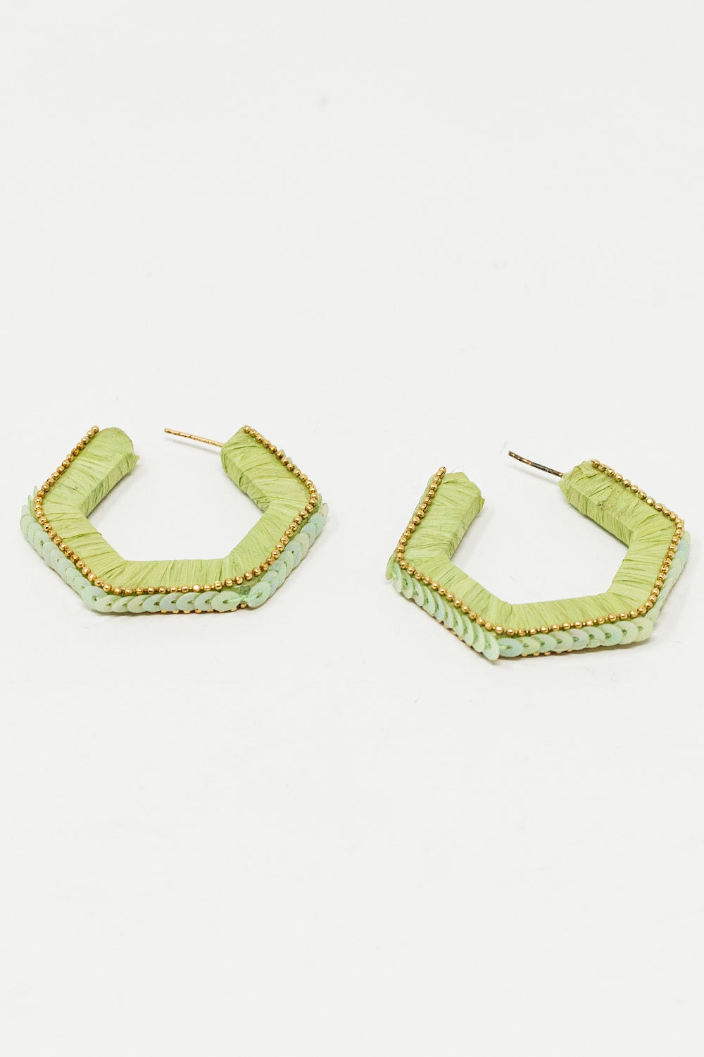 Hexagone Beaded Statement Earrings