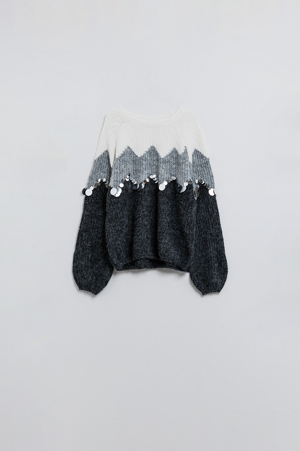 Givre Sequin Colorblock Sweater