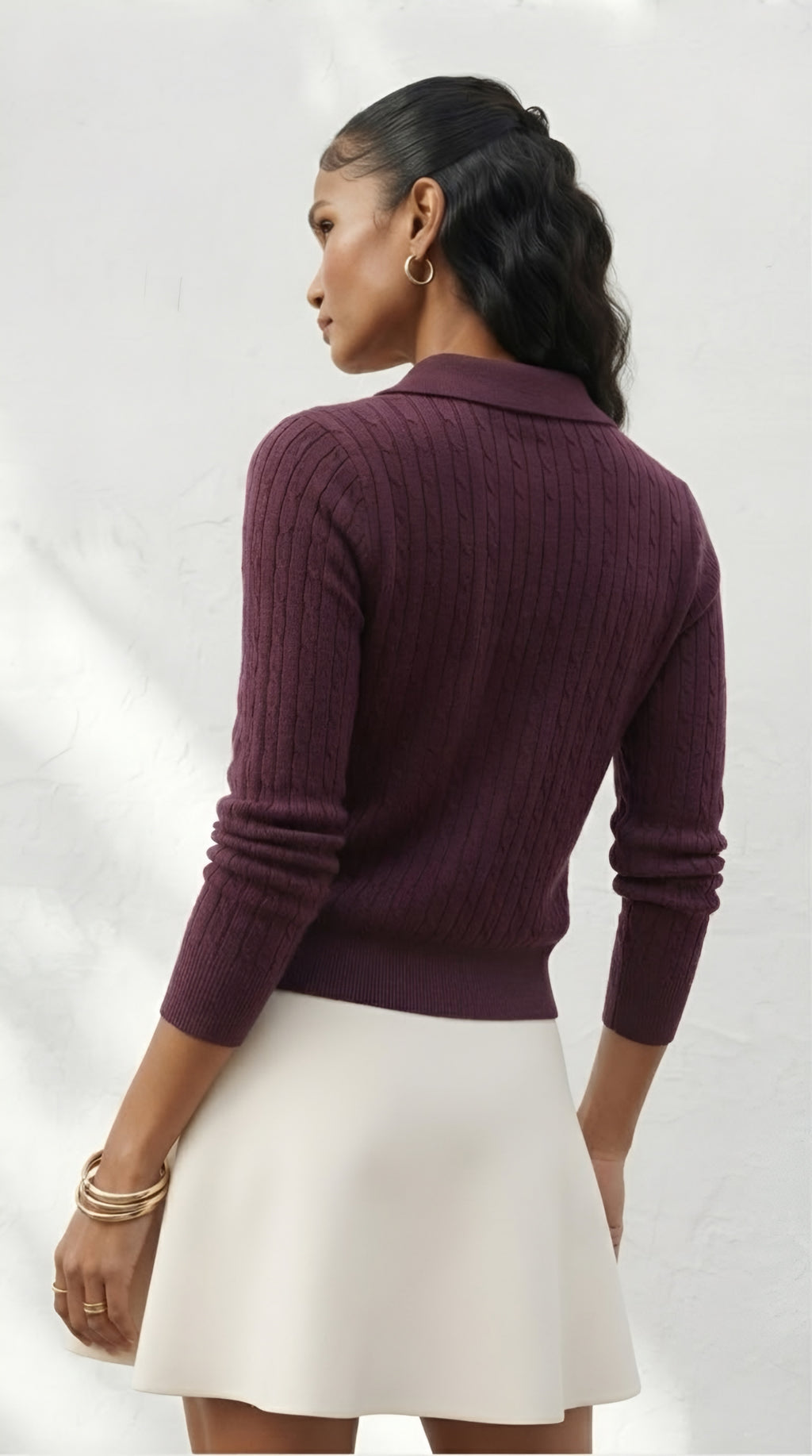 Câble Polo Knit Sweater