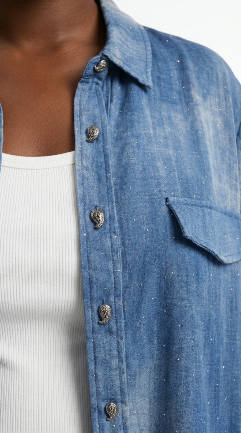 Nuée Strass Chiffon Shirt