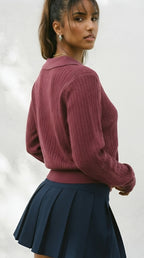 Câble Polo Knit Sweater