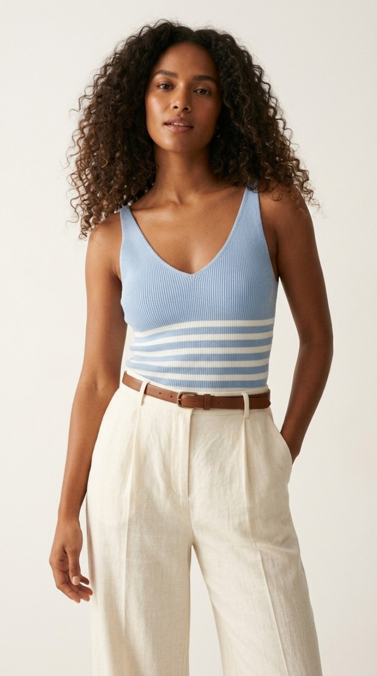 Cascade Stripe Ribbed Tank