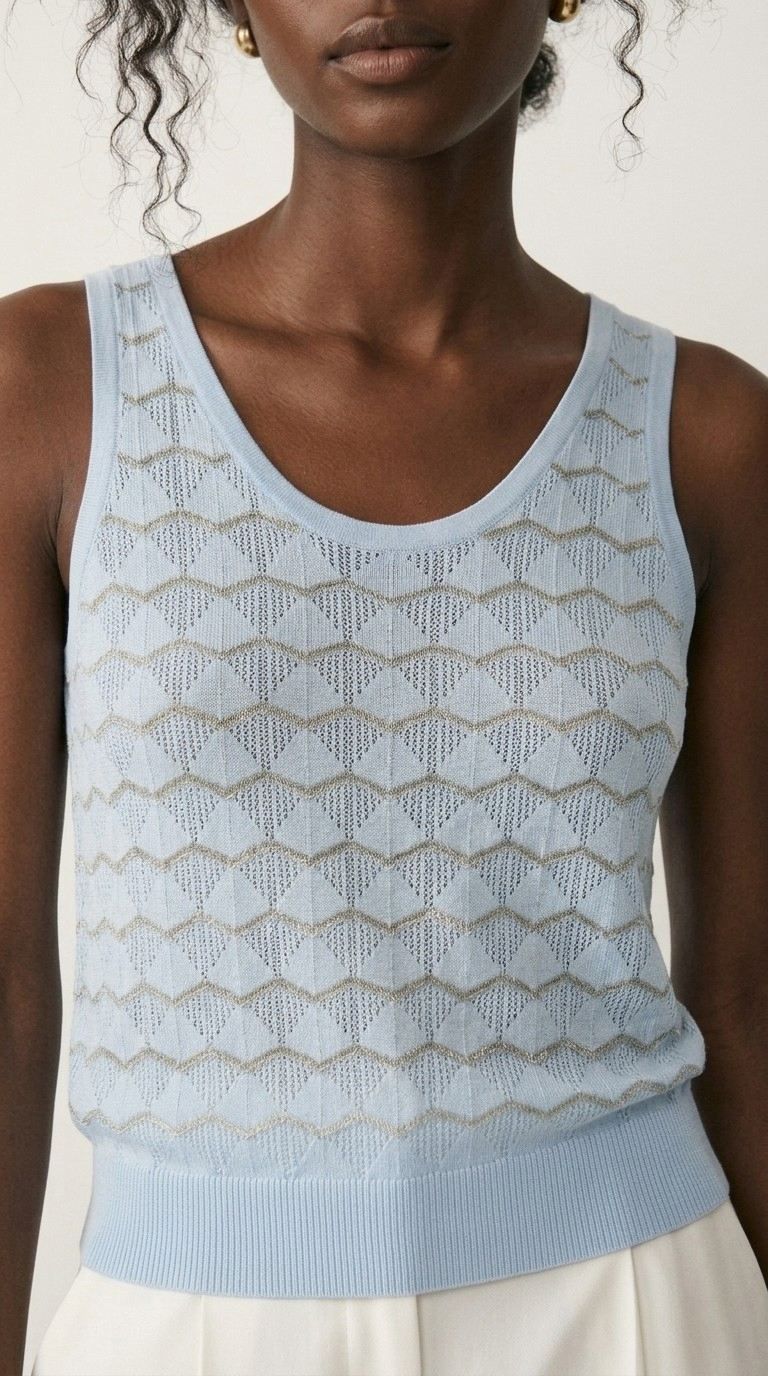 Lucent Metallic Knit Tank