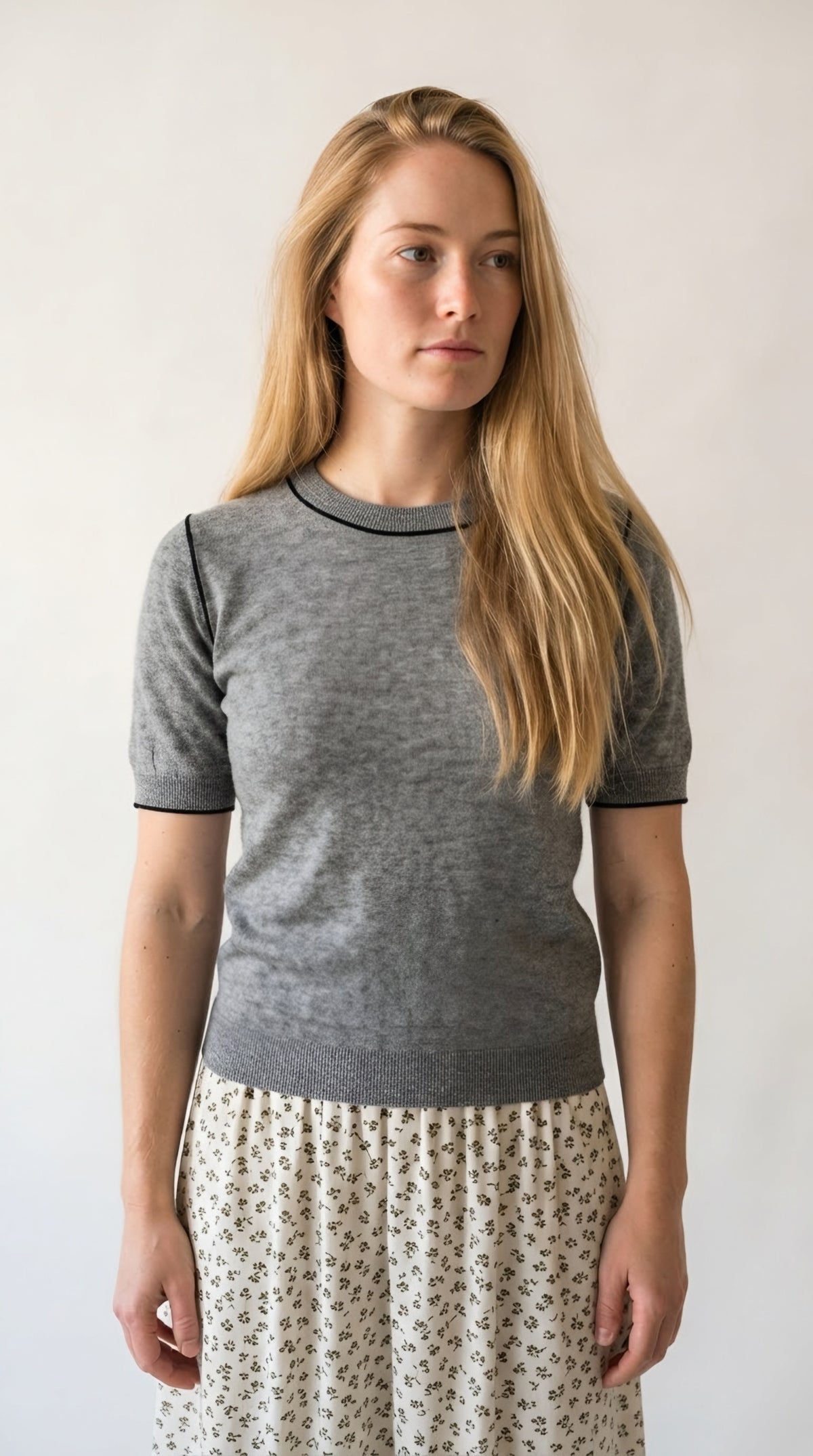 Nervuré Cap Sleeve Knit Sweater