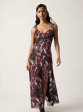 Sauvage Ruffle Trim Mesh Maxi Dress