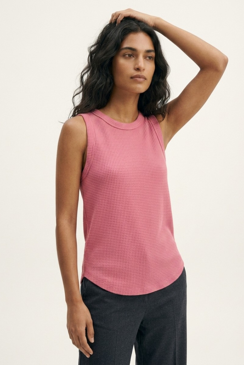 Alvéole Round Neck Waffle Tank