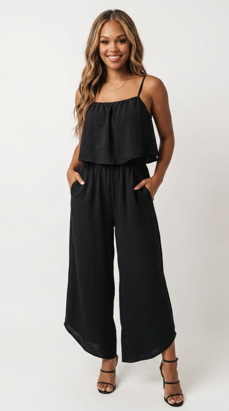Crêpe Wide Leg Jumpsuit