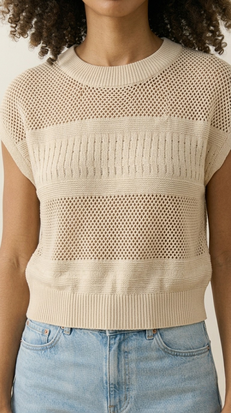 Treillis Cap Sleeve Sweater