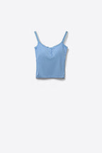 Liseret Ribbed Lace Trim Tank