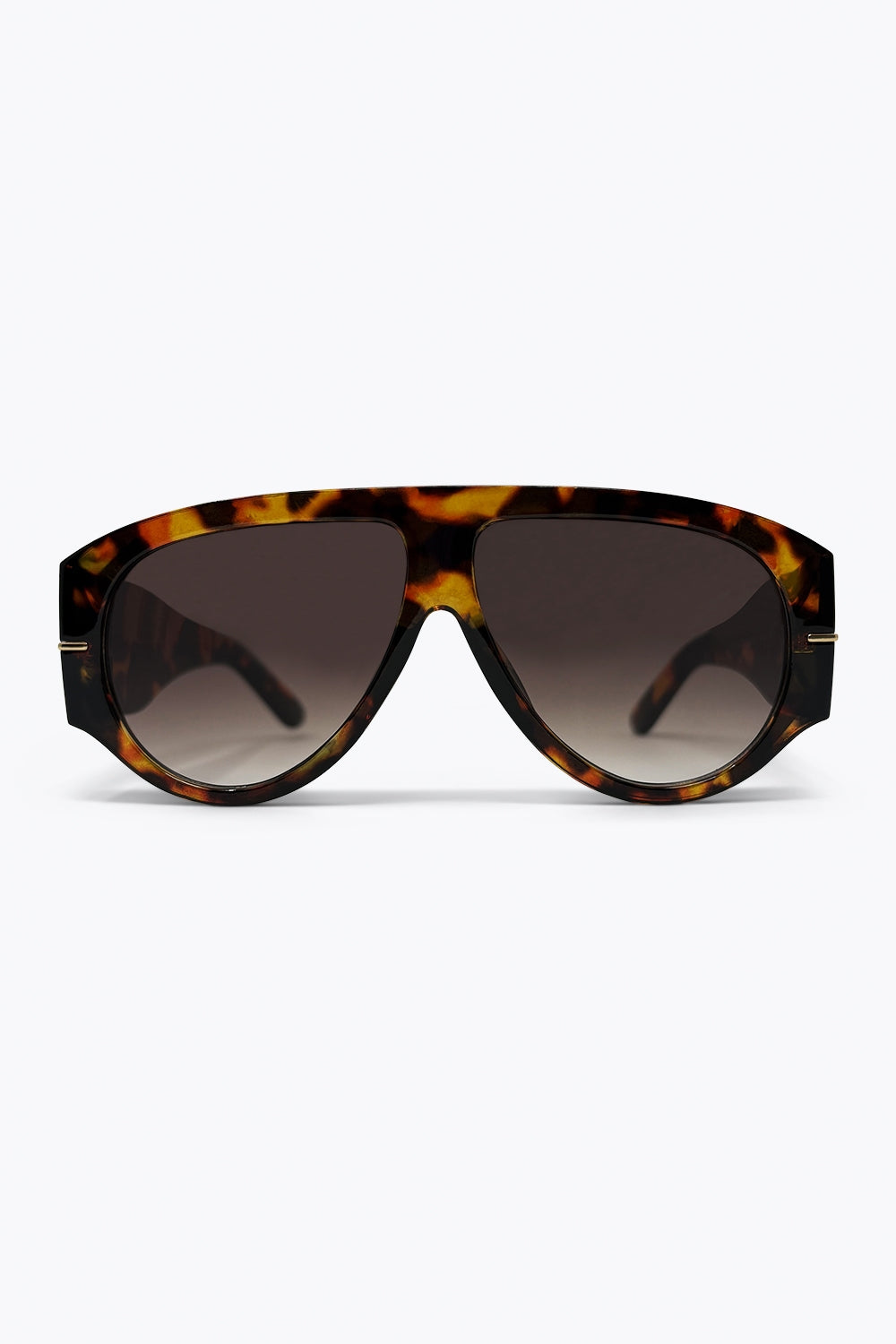 Visor Tortoiseshell Chunky Frame Sunglasses