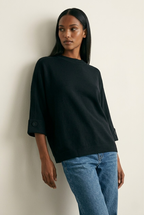 Nacelle Button Sleeve Knit Sweater