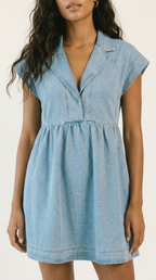 Prairie Denim Snap Dress