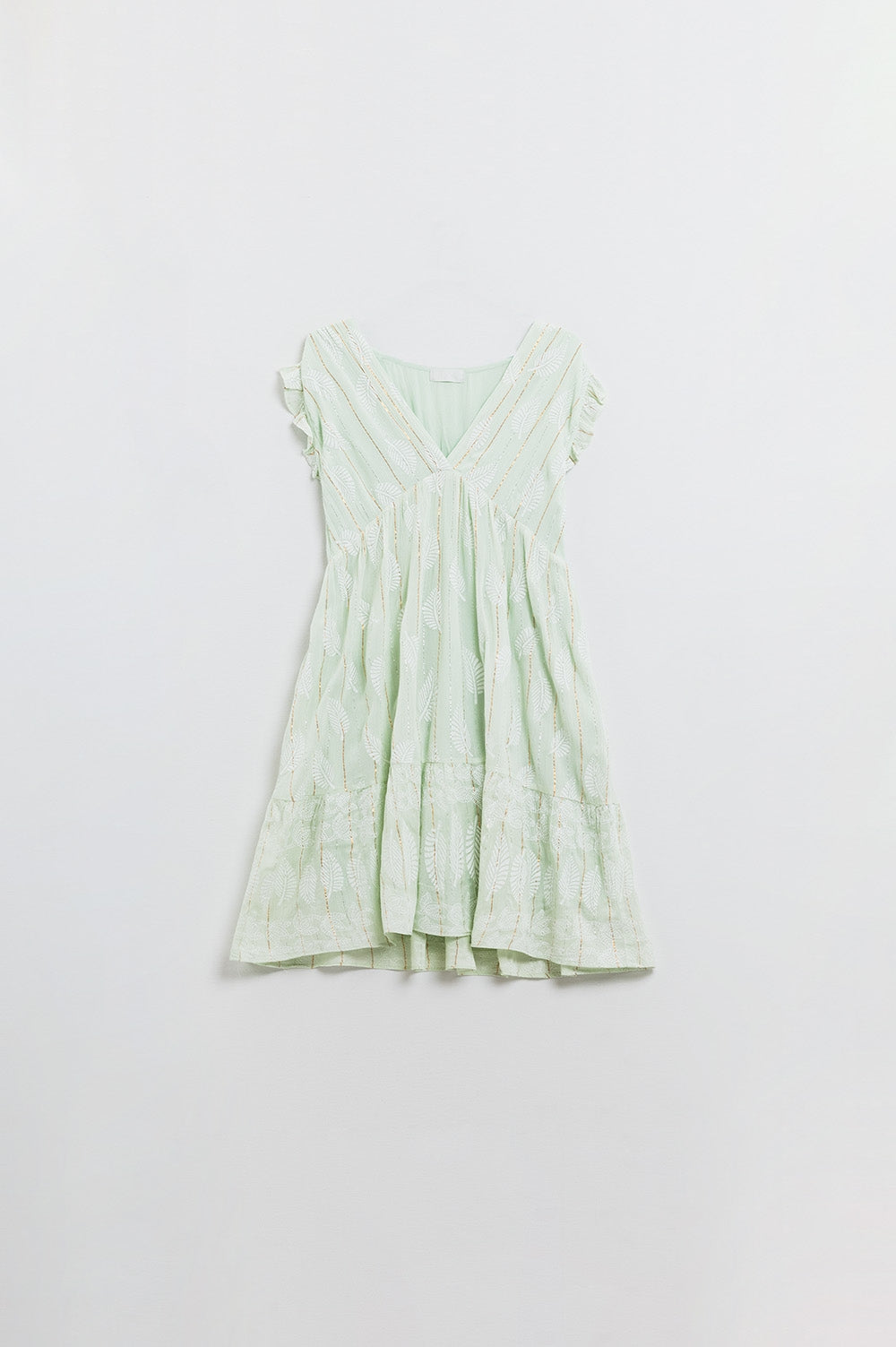 Feuille Mint Lurex Babydoll Dress