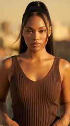 Nerveux Ribbed V-Neck Tank