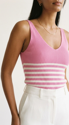 Cascade Stripe Ribbed Tank
