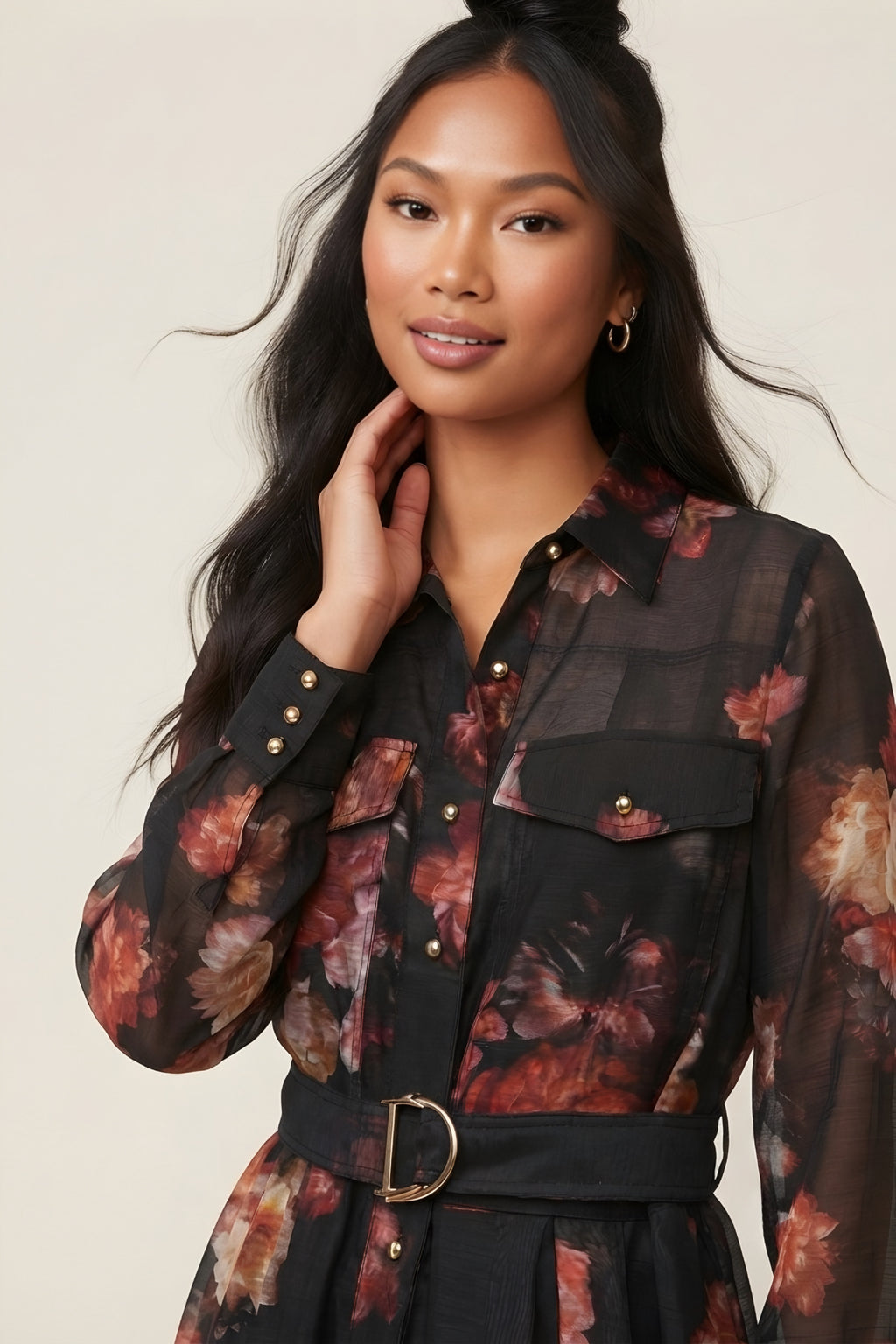 Jardin Floral Midi Shirt Dress