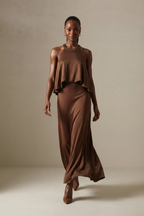 Sérénade Bow Back Halter Maxi Dress