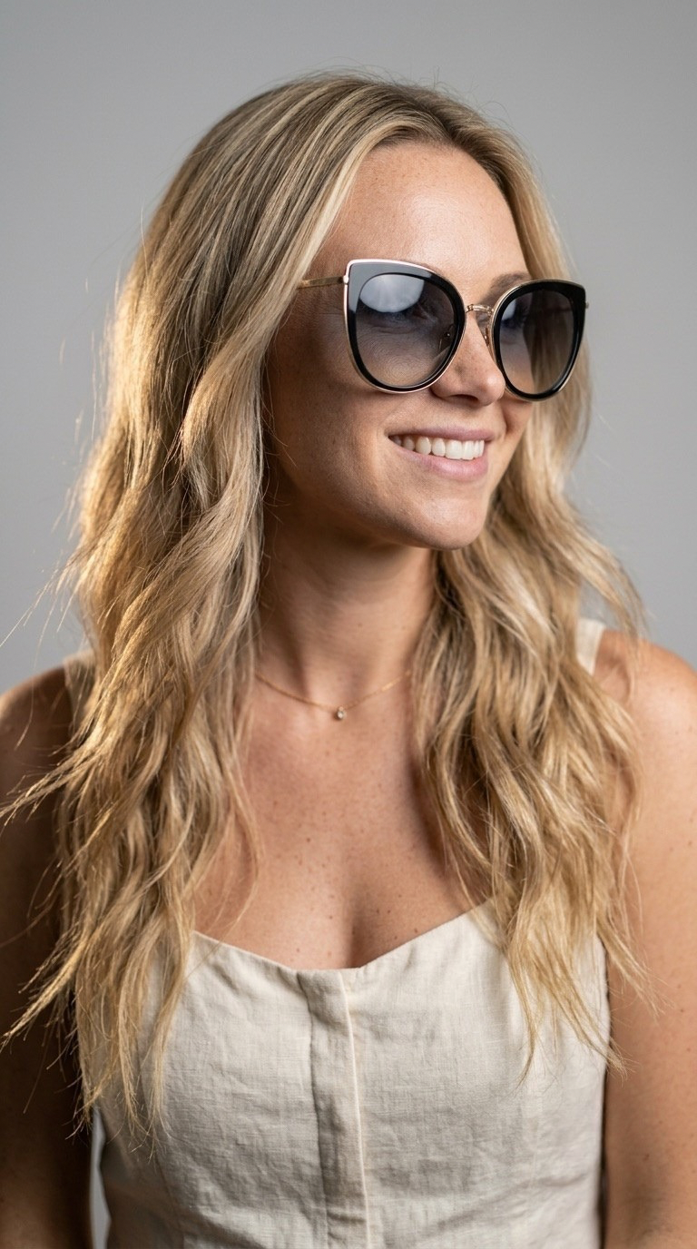 Nuit Black Gold Cat Eye Shades