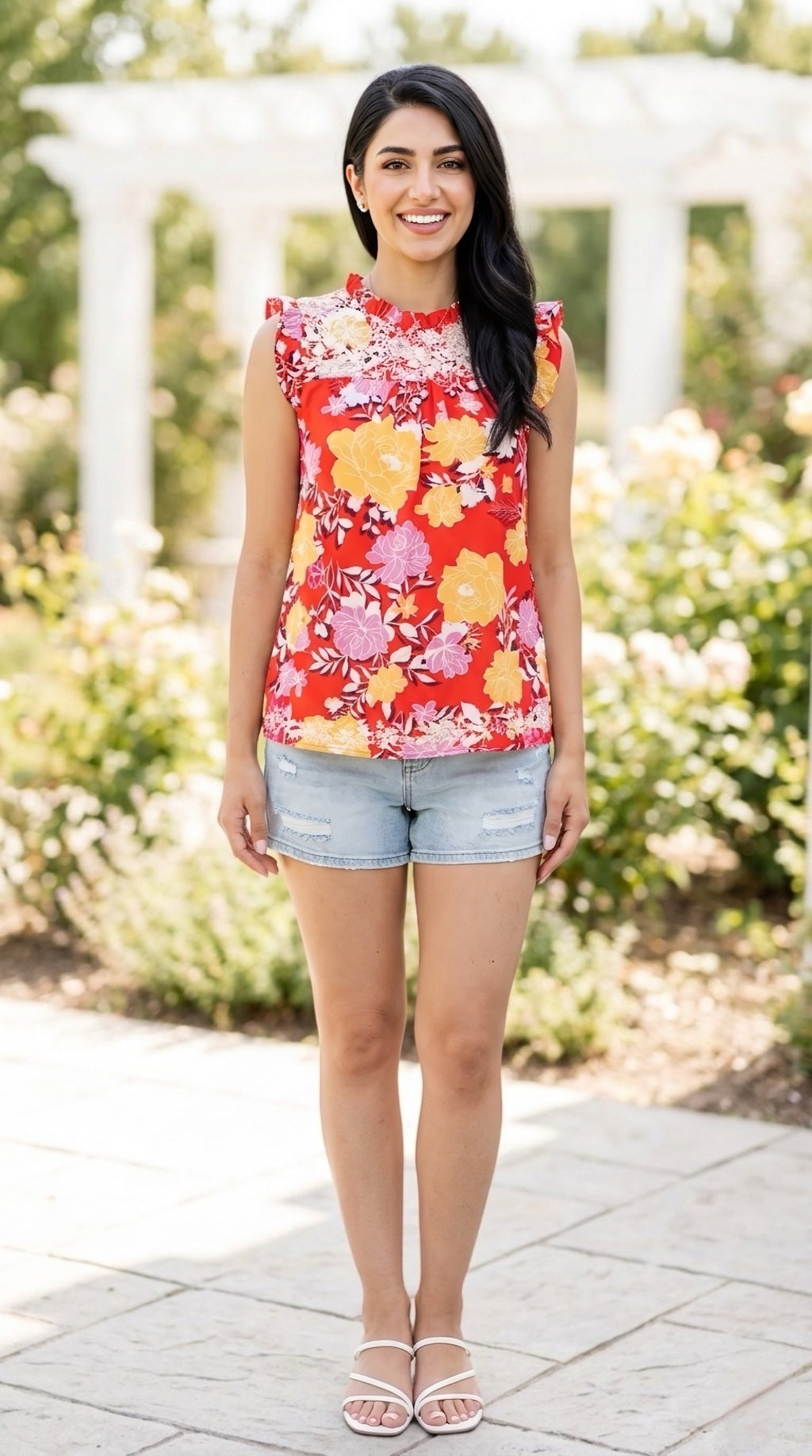 Jardinière Floral Ruffle Top